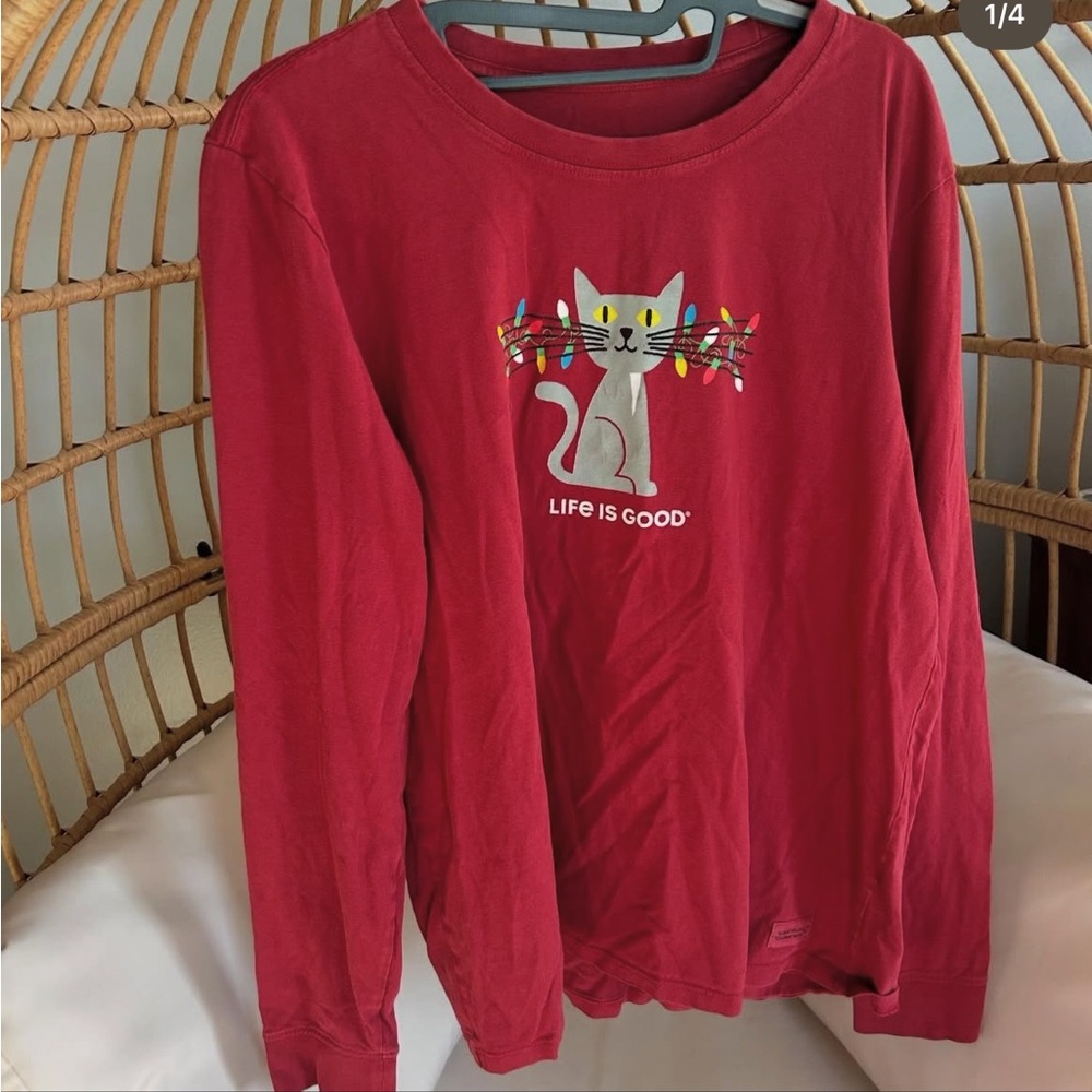 Life Is Good Red Long Sleeve Shirt